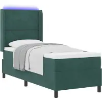 vidaXL Boxspringbed met hoofdeinde Donkergroen 80 x 200 cm Fluweel
