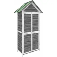 vidaXL Tuinschuur 89x52,5x175 cm massief grenenhout grijs