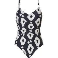 Pastunette Dames Power Print Badpak Zwart - Maat 38