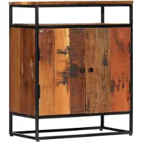 vidaXL Bijzetkast 60x35x76 cm massief gerecycled hout en staal
