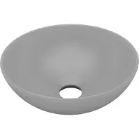 vidaXL Wastafel rond keramiek lichtgrijs