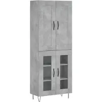 vidaXL Hoge kast 69,5x34x180 cm bewerkt hout betongrijs