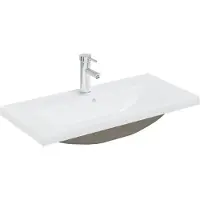 vidaXL Inbouwwastafel met kraan 81x39x18 cm keramiek wit