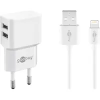 Pro USB oplader + Lightning iPhone kabel - 2400 mA Adapter