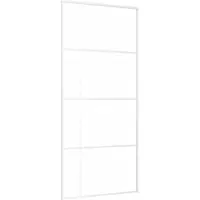 vidaXL Schuifdeur 90x205 cm mat ESG-glas en aluminium wit