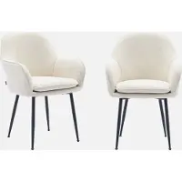 Sweeek - Set van 2 corduroy fauteuils met matzwarte metalen poten, b 57 x d 59 x h 84,5