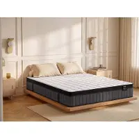Vente-unique Matras 200 x 200 cm hybride pocketveren 7 zones en gelfoam met vormgeheugen dikte 25cm - TOLCA van YSMÉE L 200 cm x H 25 cm x D 200 cm
