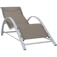 vidaXL Ligbed textileen en aluminium taupe