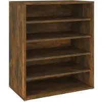 vidaXL Schoenenkast 60x35x70 cm bewerkt hout gerookt eikenkleurig