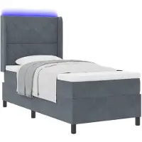vidaXL Boxspring bed met hoofdeinde Donkergrijs 90 x 190 cm Fluweel