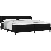vidaXL Boxspringbed met matras, zwart, 200 x 200 cm, gestoffeerd