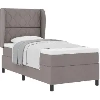 vidaXL Boxspring bed met hoofdeinde Taupe 100 x 200 cm Stof