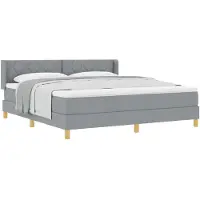 vidaXL Boxspringbed met hoofdeinde Lichtgrijs 200 x 180 cm Stof