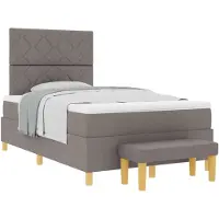 vidaXL Boxspring bed met hoofdeinde Taupe 190 x 120 cm Stof