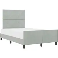 vidaXL Boxspringbed met hoofdeinde, lichtgrijs, 120 x 200 cm, fluweel