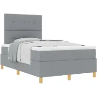 vidaXL Boxspring bed met hoofdeinde Lichtgrijs 120 x 200 cm Stof