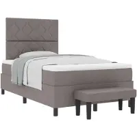 vidaXL Boxspring bed met hoofdeinde Taupe 120 x 190 cm Stof