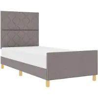 vidaXL Bedframe met hoofdeinde Taupe 90 x 200 cm Stof