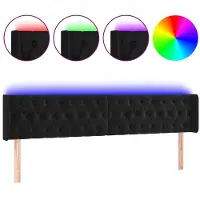 vidaXL Hoofdbord LED 203x16x78/88 cm fluweel zwart