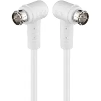 Pro F-quick (m) - F-quick (m) coaxkabel / haaks - wit - 5 meter