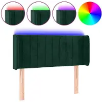 vidaXL Hoofdbord LED 93x16x78/88 cm fluweel donkergroen