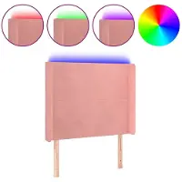 vidaXL Hoofdbord LED 83x16x118/128 cm fluweel roze