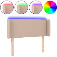 vidaXL Hoofdbord LED 83x16x78/88 cm kunstleer cappuccinokleurig