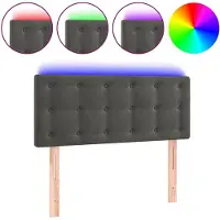vidaXL Hoofdbord LED 100x5x78/88 cm fluweel donkergrijs