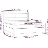 vidaXL Boxspring met matras stof taupe 180x200 cm