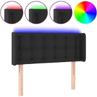 vidaXL Hoofdbord LED 103x16x78/88 cm kunstleer zwart