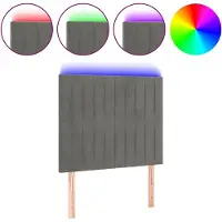 vidaXL Hoofdbord LED 90x5x118/128 cm fluweel lichtgrijs