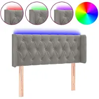 vidaXL Hoofdbord LED 93x16x78/88 cm fluweel lichtgrijs