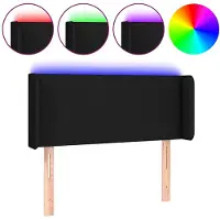 vidaXL Hoofdbord LED 93x16x78/88 cm stof zwart