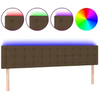 vidaXL Hoofdbord LED 200x5x78/88 cm stof donkerbruin