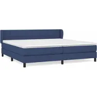 vidaXL Boxspring met matras stof blauw 200x200 cm