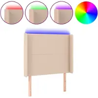 vidaXL Hoofdbord LED 103x16x118/128 cm kunstleer cappuccinokleurig