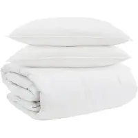 vidaXL Beddengoedset met kussens, 3 stuks, wit, gevuld met donsveren