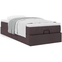 vidaXL Ottoman bed met matras 80x200cm stof donkerbruin