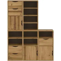 vidaXL Bijzetkasten 5 st "ODDA" 40x24x79 cm massief grenenhout