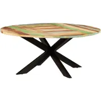 vidaXL Eettafel rond 175x75 cm massief gerecycled hout