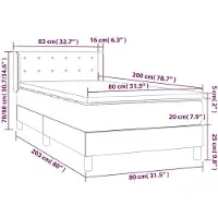 vidaXL Boxspring met matras stof crèmekleurig 80x200 cm