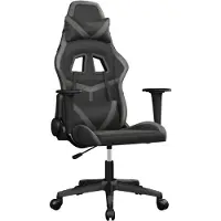 vidaXL Gamestoel kunstleer zwart en grijs