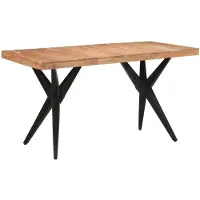 vidaXL Eettafel 140x70x76 cm massief acaciahout zwart