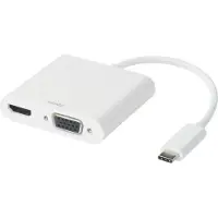 Deltaco USBC-HDMI16 USB-C naar HDMI en VGA Hub - Wit