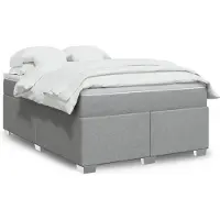 vidaXL Boxspringbed met matras, lichtgrijs, 140x200 cm, gestoffeerd