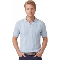 Gentiluomo poloshirt lichtblauw met v hals
