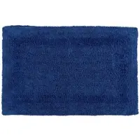 Homescapes badmat donkerblauw 50x80 cm gemaakt van 100% katoen