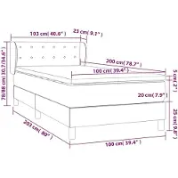 vidaXL Boxspring met matras stof blauw 100x200 cm
