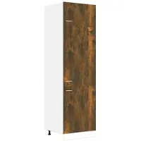 vidaXL Ombouwkast voor koelkast Lyon 60x57x207 cm bewerkt hout gerookt eikenkleurig