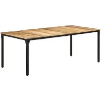 vidaXL Eettafel 200x100x76 cm ruw mangohout